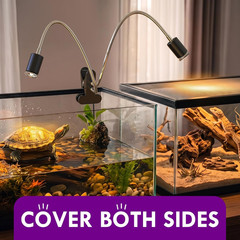 All-In-One Reptile Heat Lamp Bundle, Dual-Head UVB&UVA Lamp with Timer & Hygroth