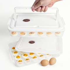77L Deviled Egg Containers with Lid, (Set of 2), Plastic Deviled Egg Carrier …