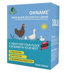 OHNAME 10LB Dried Black Soldier Fly Larvae for Chickens 10 Pound (Pack of 1)