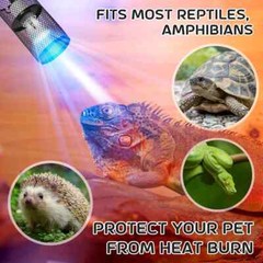 Reptile Heat Lamp mesh Guard with 150W Ceramic Heat Emitter Basking Anti Scald