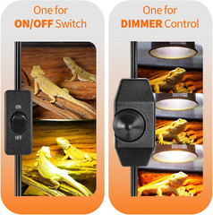 5.5 Inch Reptile Light Fixture with Dimming/Separate Switches, 2 Packs Deep Dome