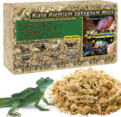 Riare 5.3OZ Premium Sphagnum Moss for Reptiles- 6QT Natural Reptile Moss Dried,