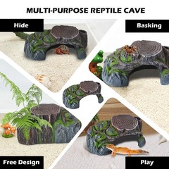 Brown Resin Reptile Hide Cave Leopard Gecko Cave Hideout