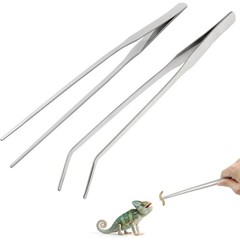 Reptile Feeding Tongs Stainless Steel Straight and Curved Tweezers for Aquarium