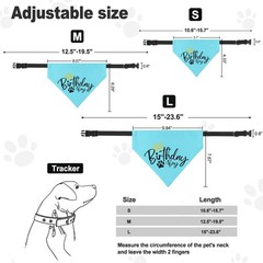 Adjustable Reversible Dog Birthday Boy Bandana Collar, Premium Durable Double…