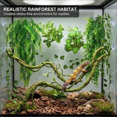 Reptile Plants Terrarium Decor, Hanging Reptile Vines, Flexible Bendable Jung…