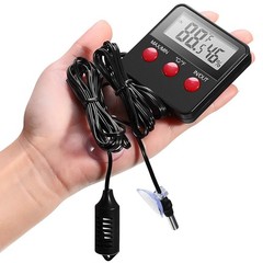 Weewooday 2 Pcs Reptile Thermometer and Humidity Gauge Black