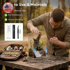 4″×4″×8″ Ready-to-Use Acrylic Jumping Spider Enclosure No Assembly Needed | 360°