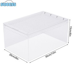 Magnetic Acrylic Large Enclosure 2.5 Gallon Reptile Breeding Box Terrarium Cage