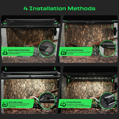 20W UVB Reptile Light, Dimming UVB UVA Reptiles Strip Lamp, Remote Control with