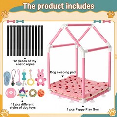 Puppy Play Gym Playground with Dog Toys Removable Dog Enrichment Playground, …