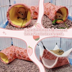 Rat Ferret Hammock Toys Cage Accessories, Guinea Pig Hideout Tunnel, Warm Bed…