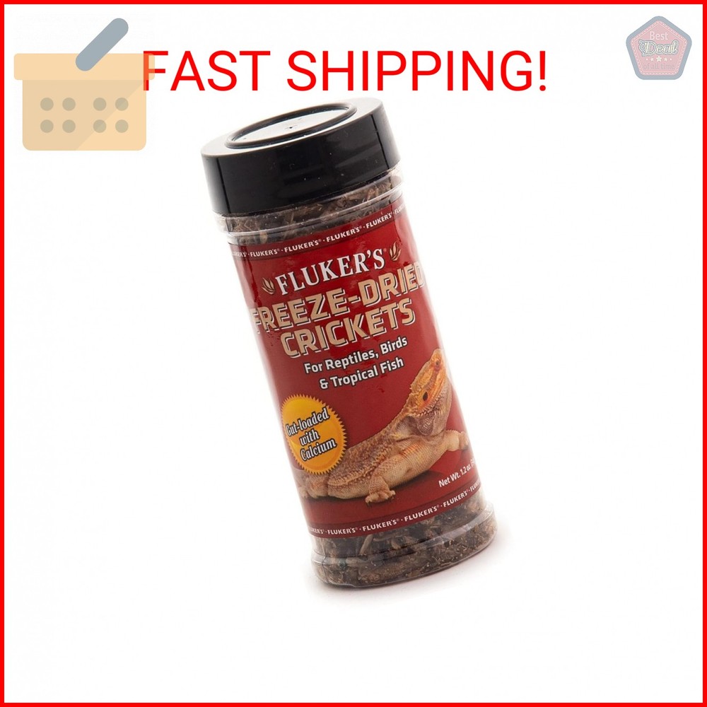 Fluker’s Freeze Dried Crickets, Ideal for Reptiles, Birds, and Fish, Packed with