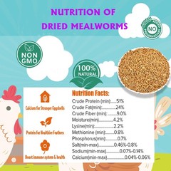 Dried Mealworms 10LB Pure Natural NonGMO Mealworms for Chicken Ducks and Wild…