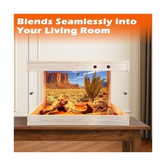 ROYXEN Reptile Tank, 30 Gallons Reptile Enclosure with Lockable Design, Tempe…