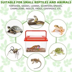 LemonRoad 15 Pcs Plastic Reptile Terrariums Carrier Cage Enclosure Snake Bree…