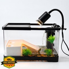 PUEUTU Baby Turtle Tank Starter Kit S 12″x7.7″x7.2″