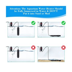 AQQA Aquarium Heater 800W for 80-220 Gallon Submersible Fish Tank H… Fast Ship