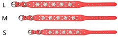 Rhinestone Flower Dog Collar, Bling Collar PU Leather – Adjustable Sizes S, M…