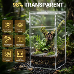 Jumping Spider Enclosure – Acrylic Terrarium Habitat for Spiders, Tarantulas, Sn