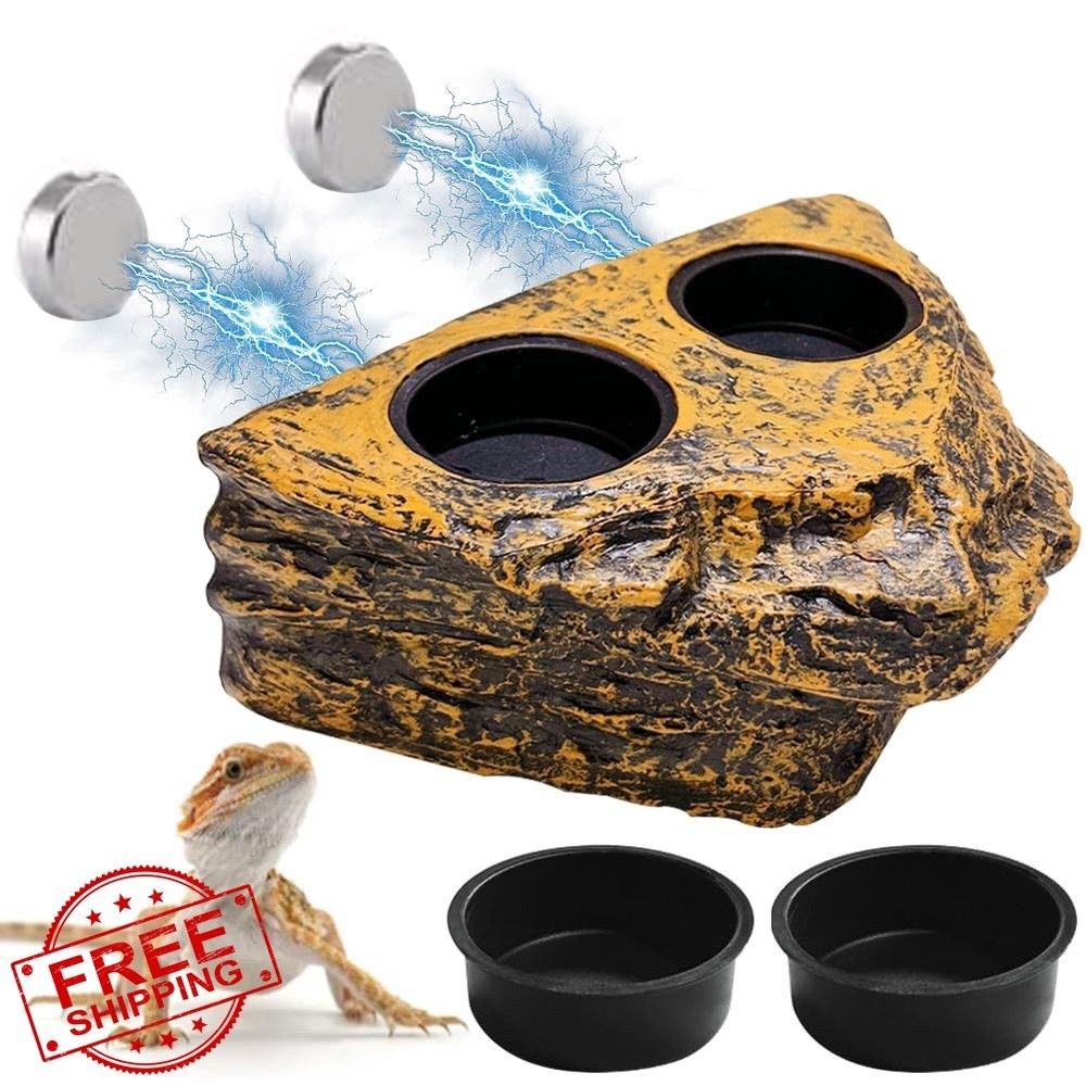 La La Pet Magnetic Reptile Feeder Ledge 4 Cups
