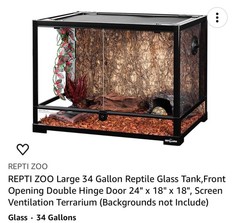 REPTI ZOO 34 gallon front opening glass terrarium
