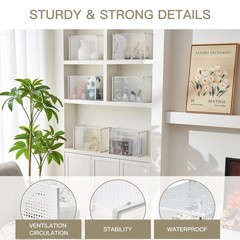 6-Pack Stackable Transparent PVC Shoe Box with Ventilation Holes, Modular Clo…