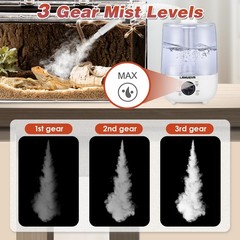 Reptile Humidifier with Humidity Control, Reptile Fogger with 4L Large Tank &…