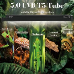 T5 HO UVB 5.0 Light Fixture with Tube 14W Tropical Hood 22.6 Inch Reptile Lamp