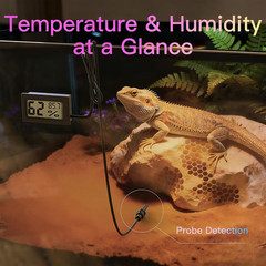 All-In-One Reptile Heat Lamp Bundle, Dual-Head UVB&UVA Lamp with Timer & Hygroth