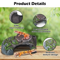 Brown Resin Reptile Hide Cave Leopard Gecko Cave Hideout