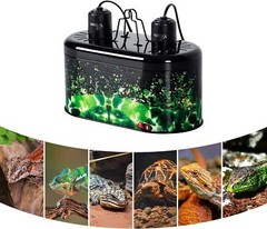 WACOOL Reptile Dome Light Dual Fixture for 2 Bulbs, Green