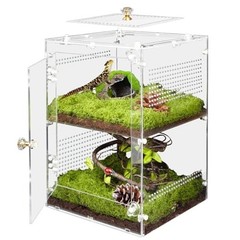 Acrylic Jumping Spider Enclosure with Removable Divider – 12″*8″*8″ Large Reptil
