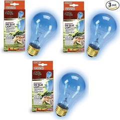 Zilla Incandescent Bulb, Day Blue Light and Heat, 100 Watt (3 Pack)