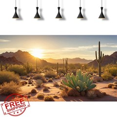 2pk 36x18in Reptile Tank Background Desert Mountain Cacti Scene