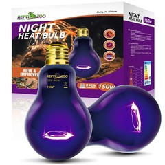 2PCS Reptile Heat Lamp, 150W Night Heat Bulb Moonlight Bulb Purple Infrared H…