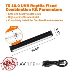 Homnebila T5 10.0 UVB 24W 22″ Reptile Light Fixture