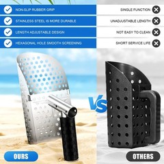 Sand Scoop for Metal Detecting, Stainless Steel Metal Detector Scoop with Lon…