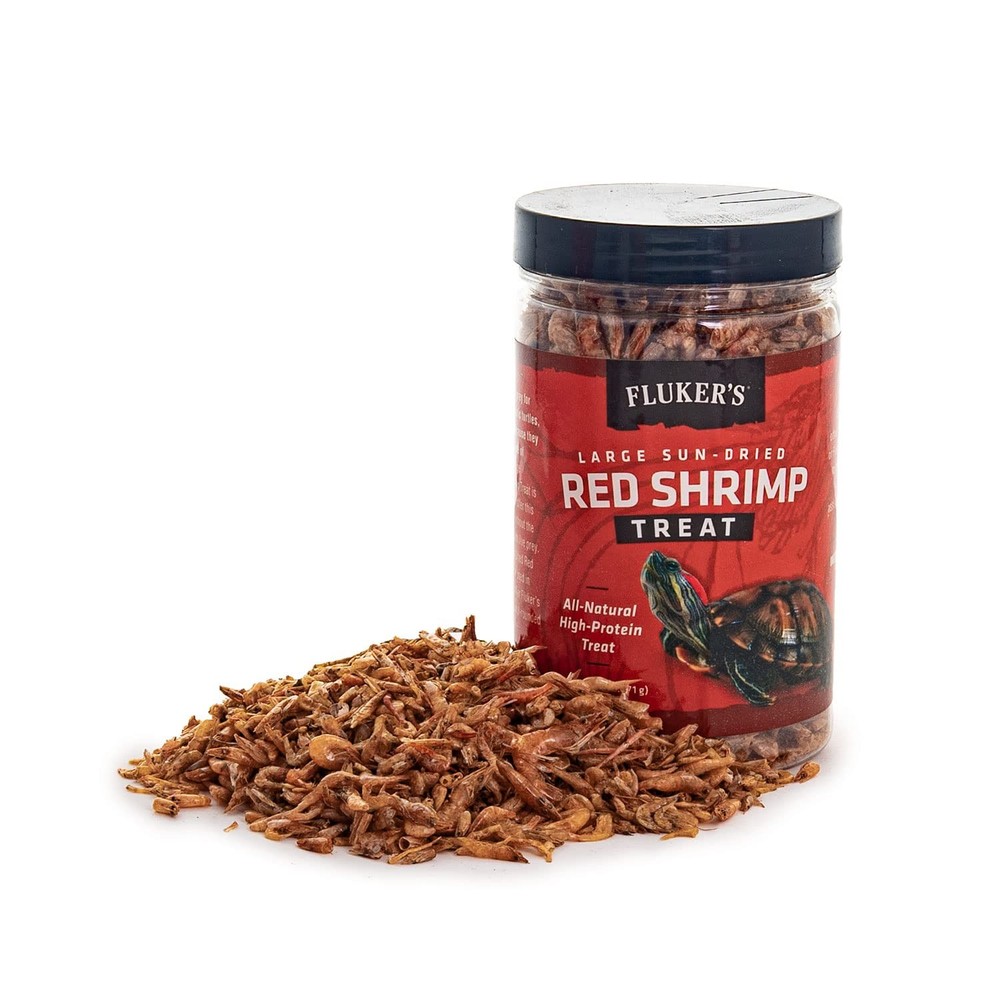 All Natural Large Sun-Dried Red Shrimp, High Protein Treats, Aquatic Turtle Food