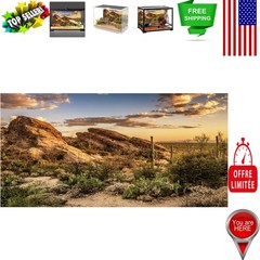 Lightweight Blue Sky Oasis Terrarium Background – 36×18 Inch Easy Install