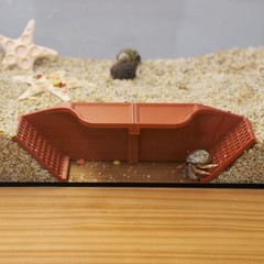 Hermit Crab Underground Hideout Cave Corner 3 In 1 Habitat Shelter Toy Brown