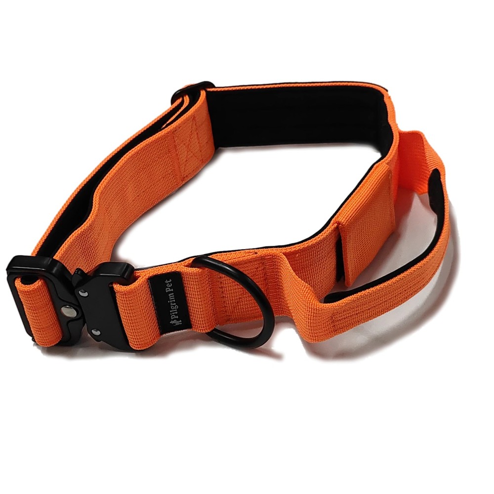 Heavy-Duty Tactical Dog Collar with Control Handle and Metal Hardware – Adjus…