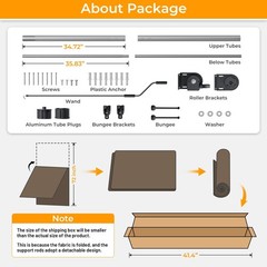 HOMEDEMO Outdoor Roller Shades for Patio, 8’W x 8′ H Roll up Shade for Outsid…