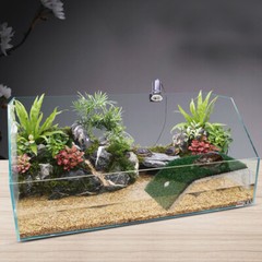 1pc Turtle Drying Platform Simulated Lawn Reptile Tortoise Climbing Ladder