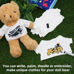 18 Pcs Stuffed Bear Clothes Sublimation Blank Bear Shirt Doll T-Shirts Stuffe…