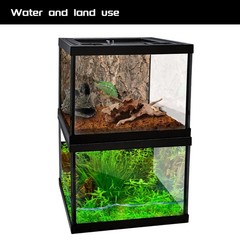 Mini Reptile Glass Terrarium Tank 8 * 8 * 6″ Full View, Amphibians Box Habita…