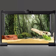 AWERT Foggy Forest Terrarium Background – Stream Green Huge Tree Reptile Habi…