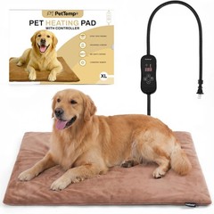 Upgraded Pet Heating Pad, 5 Adjustable Temperature & Timer, Chew-Resistant El…