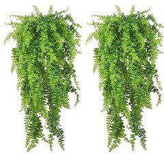 2 Pcs Green Hanging Reptile Plants Fake Boston Climbing Vines