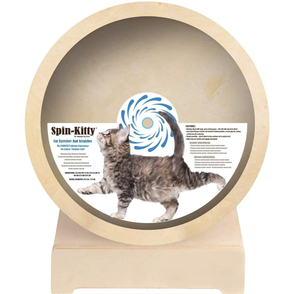 PENN-PLAX SPIN KITTY CAT EXERCISER WHEEL – 29.5” DIAMETER – BEIGE